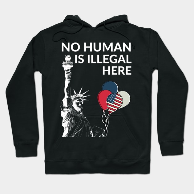 No Human Is Illegal Here (On Stolen Land) Hoodie by Coralgb